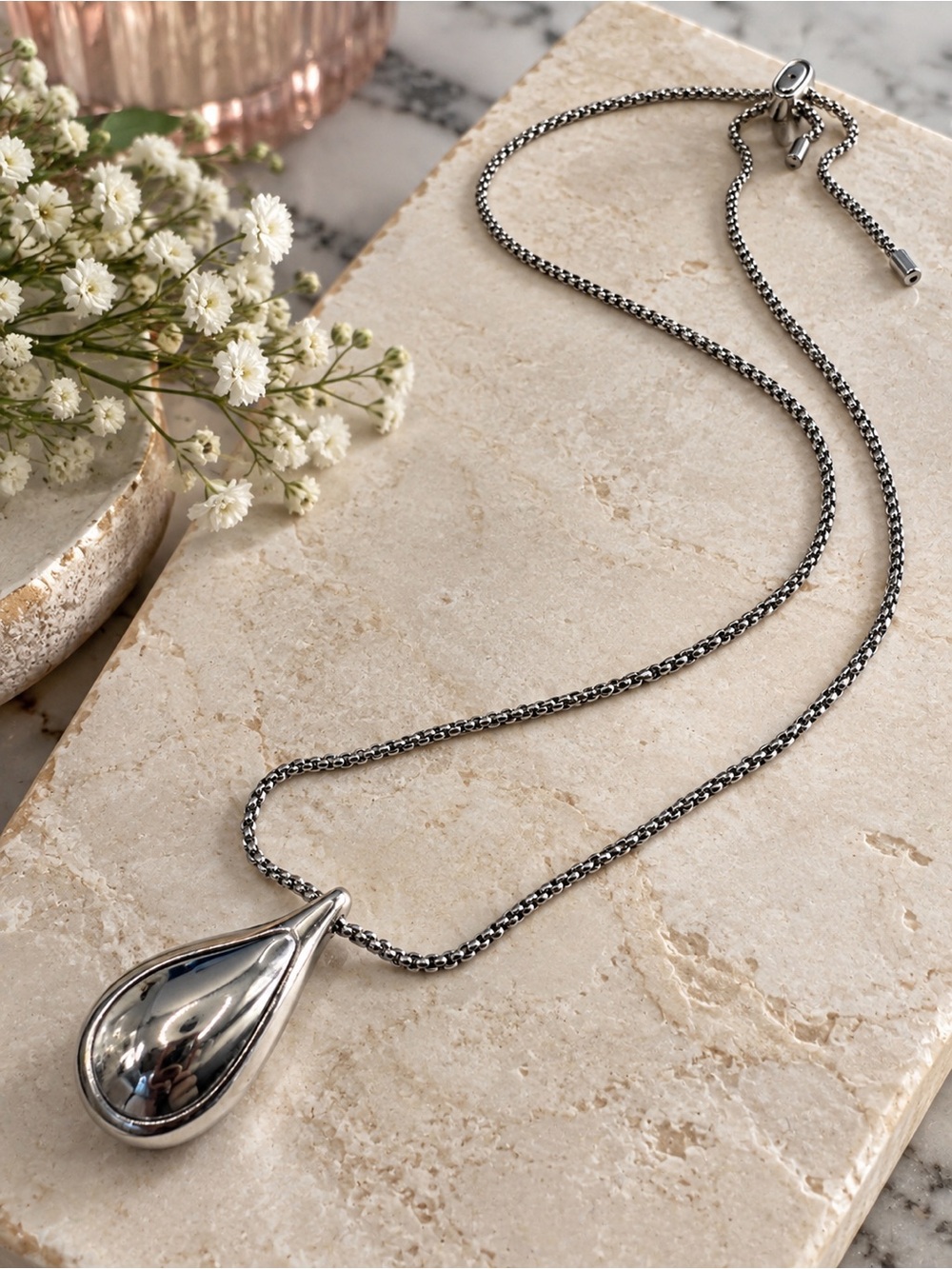 Open Edit Silver-Tone Teardrop Pendant Necklace
(BR1616/5 np)